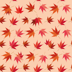 Autumnal Japanese Maple Leaf Seamless Pattern