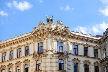 Fototapeta na wymiar antique building view in Brno, Czech Republic