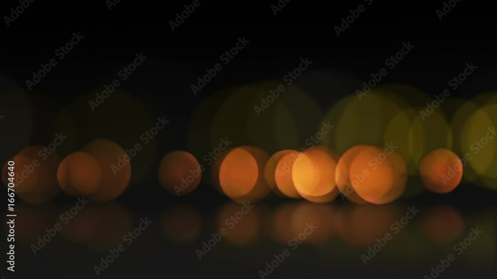 Aufkleber seamless loop abstract motion background. animation of bokeh or defocus orange particles and reflect