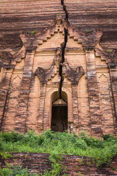 Ruined Mingun pagoda  in Mingun paya Temple, Mandalay, Myanmar