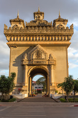 Fototapeta na wymiar Patuxai monument in Vientiane, Laos