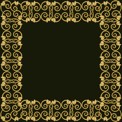 Floral vintage invitation in small narcissus. Art nouveau style. Greeting card template. Design artwork for the poster, wedding invitation, calendars. Place for text. 