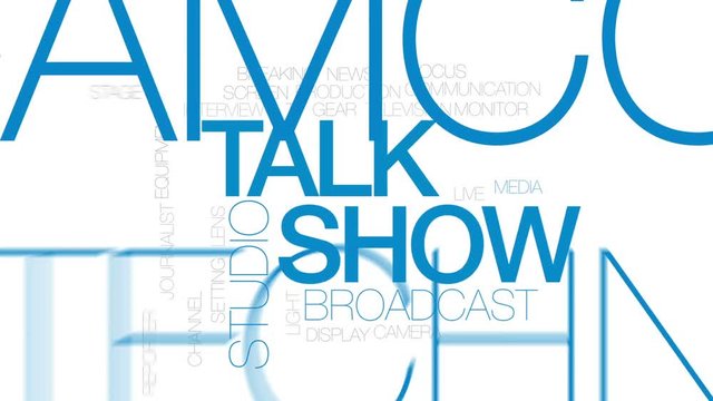 Talk show animated word cloud, text design animation. Kinetic typography.