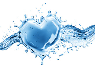 Plakat Water splash in the form of a heart.