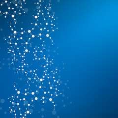 Structure molecule and communication. Dna, atom, neurons. Scientific concept for your design. Connected lines with dots. Medical, technology, chemistry, science background. Vector illustration.