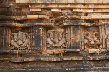 Relief and ruin of Hindu Temples at My Son in Vietnam, an UNESCO World Heritage Site.
