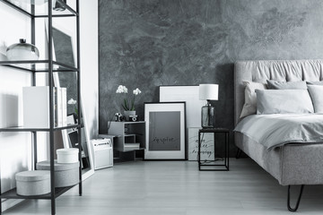 Simple bedroom with side table