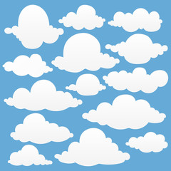Vector illustration of clouds collection.