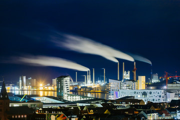 City industry at night