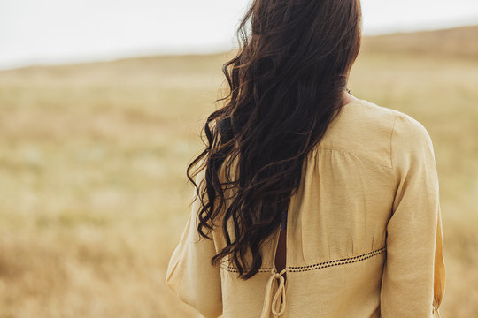 Woman With Beautiful Long Brown Hair