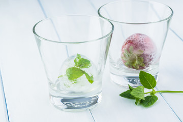 Ice ball with fresh berries.