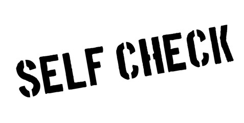 Self Check rubber stamp. Grunge design with dust scratches. Effects can be easily removed for a clean, crisp look. Color is easily changed.