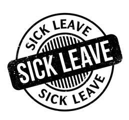 Sick Leave rubber stamp. Grunge design with dust scratches. Effects can be easily removed for a clean, crisp look. Color is easily changed.