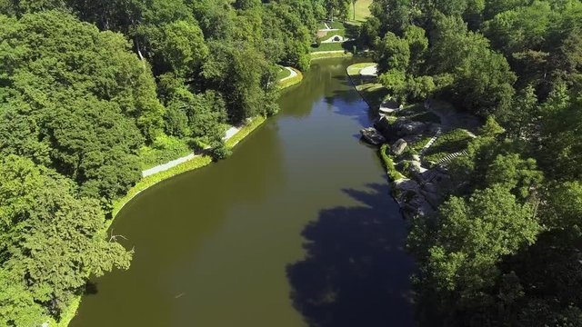Aerial view of the national dendrological park Sofiyivka
