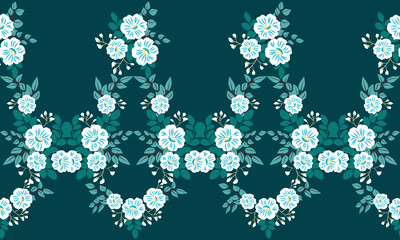 Seamless folk border in small wild flowers. Country style millefleurs. Floral meadow background for textile, wallpaper, pattern fills, covers, surface, print, gift wrap, scrapbooking, decoupage.