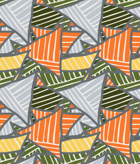 Big triangles orange green striped