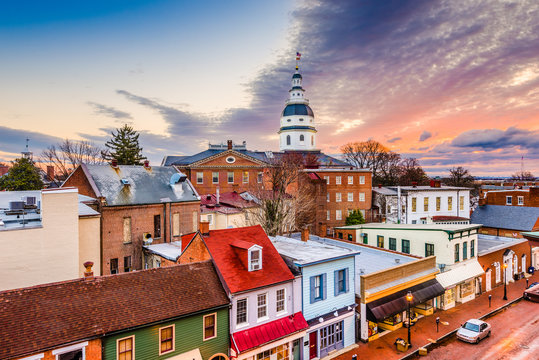 Annapolis, Maryland, USA town skyline.