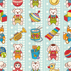 Fototapeta premium Child toy seamless pattern. Design element 