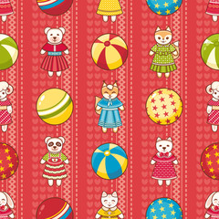 Child toy seamless pattern. Design element for postcard, banner, flyer