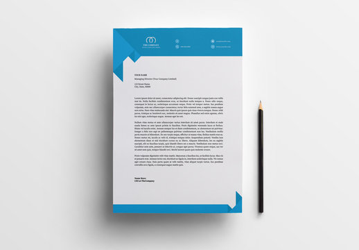 Business Letterhead Layout with Blue Accents 1