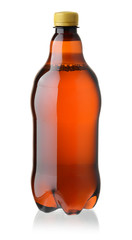 Plastic bottle of beer