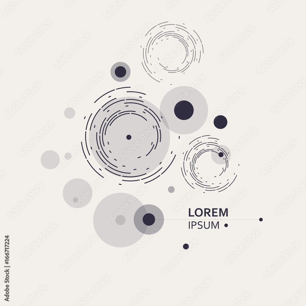 Aufkleber vector background of circles and rounded lines in vintage style