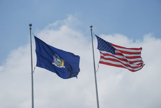 America New York State Flags
