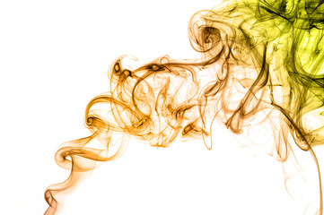 Color smoke on white background