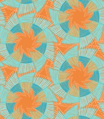 Striped pinwheels orange and blue