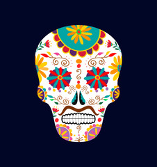 Day of the dead mexico sugar skull decoration art