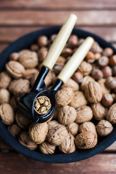 Mixed nuts and nutcrackers