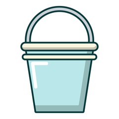 Water bucket icon, cartoon style