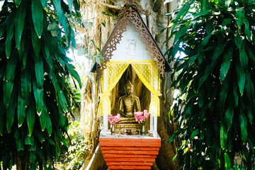 Buddhist shrine in local thai village