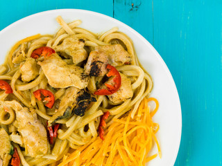 Chicken Katsu Curry Noodles With Chilli