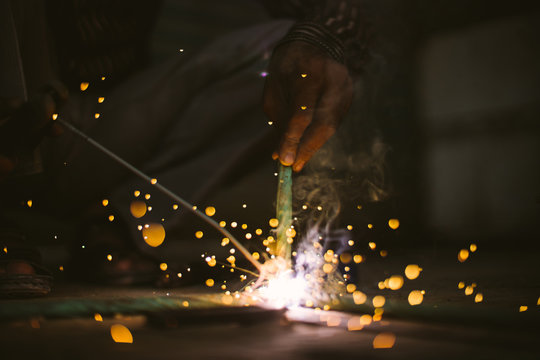 Sparks during welding