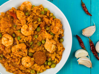 Chicken King Prawn and Chorizo Spanish Paella