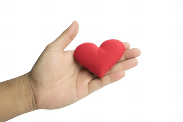 Heart put on hand health concept