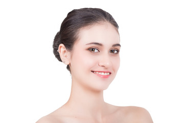 Fototapeta premium Happy woman on white background