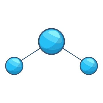 Water molecule icon, cartoon style