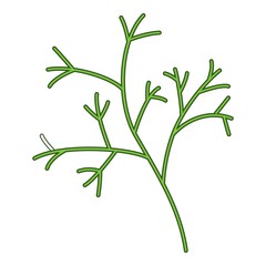 Dill icon, cartoon style
