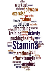 Stamina is staying power or enduring strength, word cloud 6