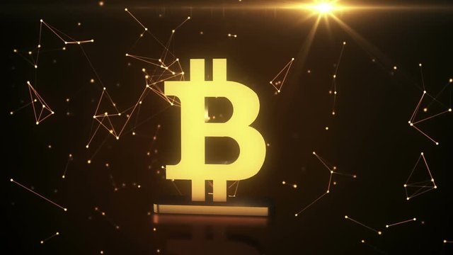 Golden symbol of bitcoin