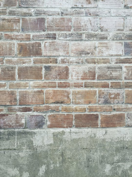 Detail of worn brick wall