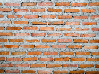 dry plaster red brick wall Background of brick wall texture