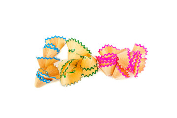 Shaving a pencil on a white background