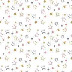 Endless Christmas Pattern. Star Background.