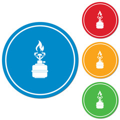 Camping stove icon vector