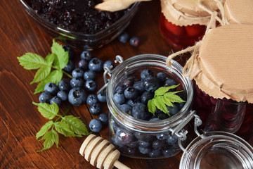 Berry marmalade on a sweet sandwich