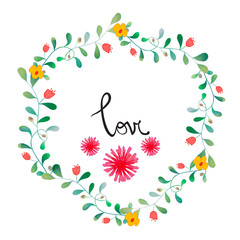 Vector Watercolor Floral background With Hand Painted Leaves. Watercolor Leaf Branch backdrop. Text Frame. Template for wedding, valentine day, mothers day, birthday, invitations.