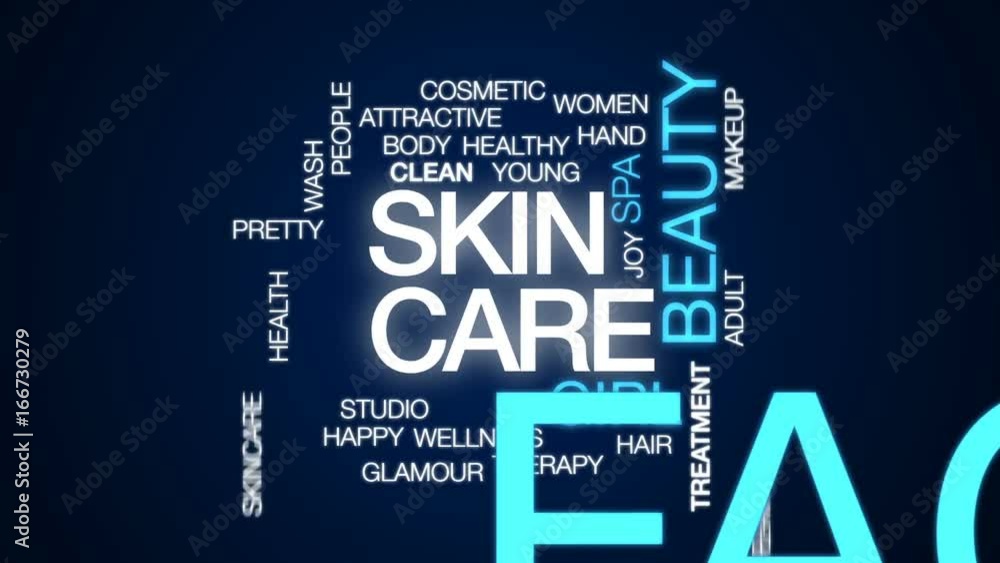 Canvas Prints Skin care animated word cloud, text design animation.